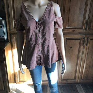 Free People cold shoulder top size medium